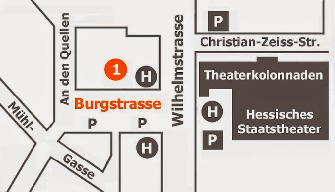 Anfahrtskarte Kieferorthopädie Wiesbaden Burgstraße 1